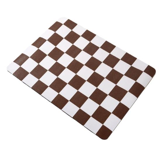 Plaid Coffee Machine Mat Absorbent Diatom Mud Drying Pad Easy-care Dining Table Mat Non-Slip Kitchen Bar Accessory