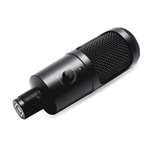 Censreal Condenser Microphone BM-U750 Unidirectional USB Microphone Volume Adjustment Noise Suppression Clamp Arm Style Black