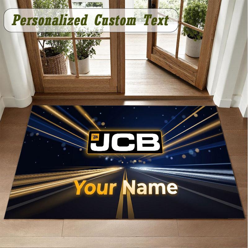 Crystal Velvet Square Rug Custom NameJCB Pattern Non Slip Home Floor Decor Rug