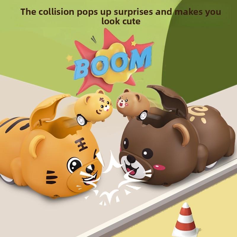 Animal Inertia Toy Car With Launching Function For Kids Play And Development