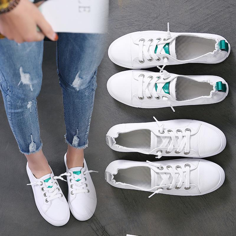 

Новый стиль, маленькие белые туфли из воловьей кожи с первым слоем, женские туфли из натуральной кожи, маленькие одинарные туфли с неглубоким носком, повседневная женская обувь в корейском стиле с плоской подошвой