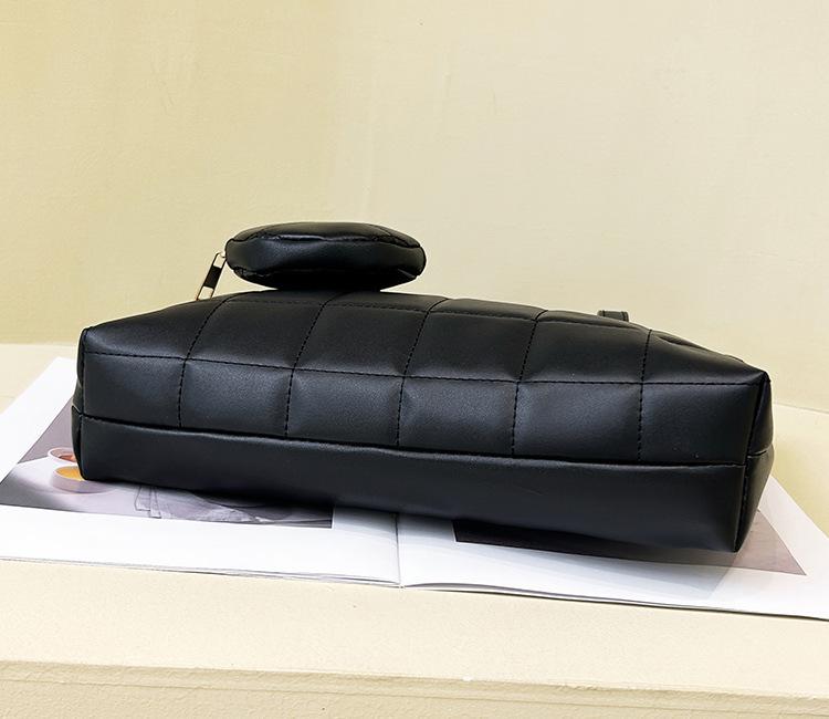 Women's 2025 Quilted Shoulder Bag Set - Trendy Korean Style, Large Capacity Handbag