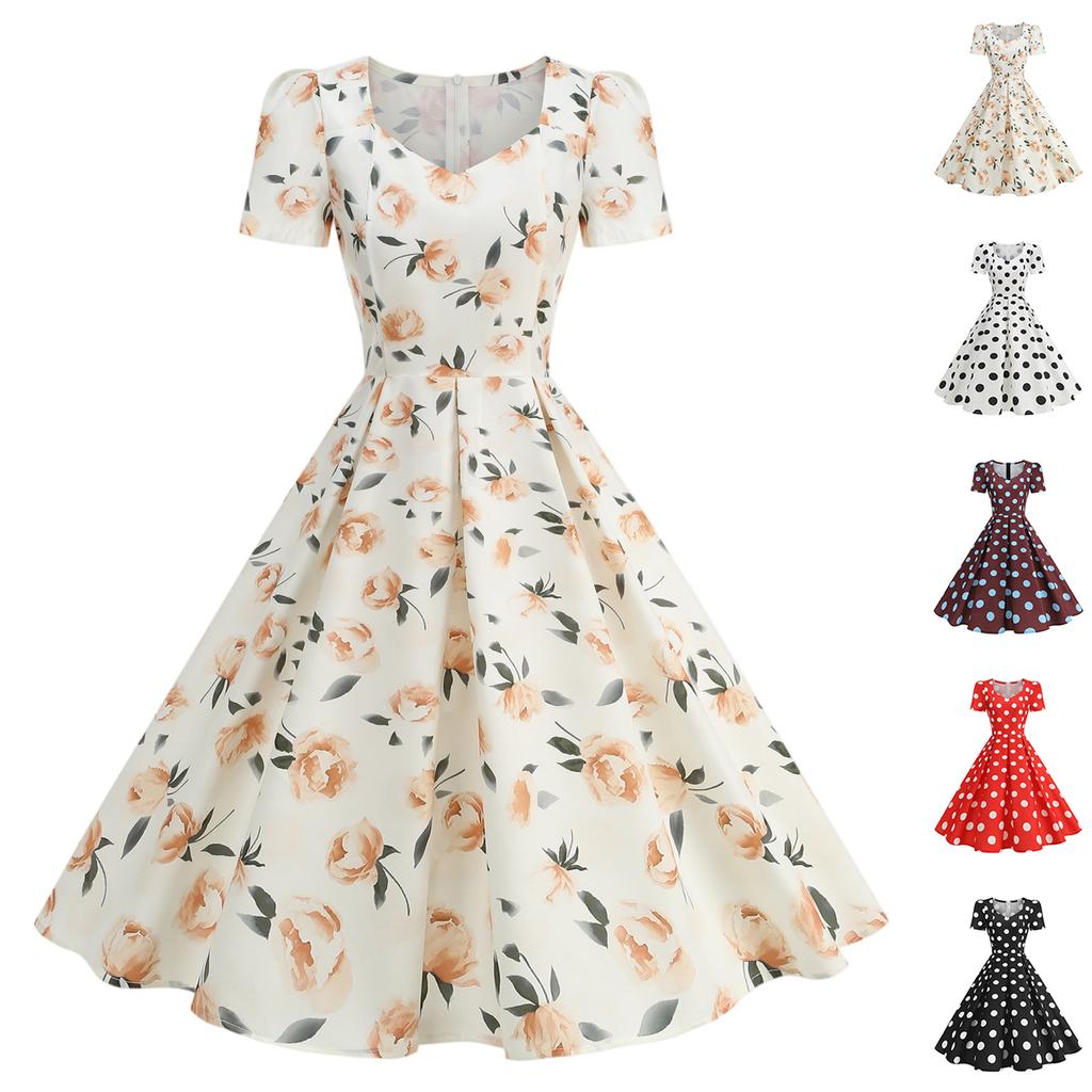 Women's Fashion Color Short Sleeve Dress