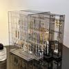 Transparent Plastic Jewelry Storage Rack Necklace Bracelet Box Dust-Proof Earrings Stud Jewelry Rack Earring Storage Box