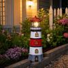 Solar Lighthouse Statue Light, Decorative Solar Garden Light, Waterproof Outdoor Solar Lighthouse Lamp for Patio Lawn Pathway