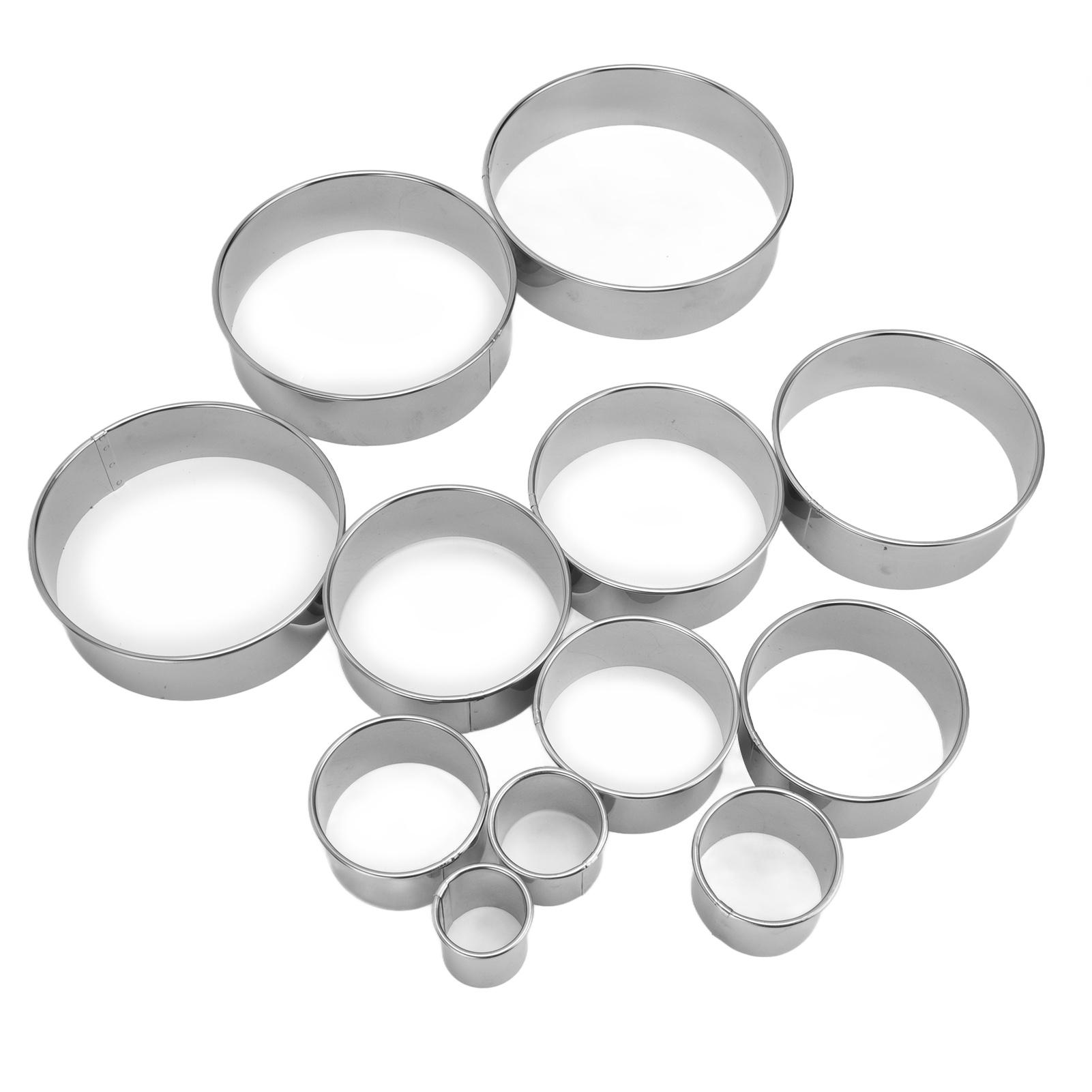 

12 шт. Портативні круглі форми для печива, кільця для мусових тортів, з нержавіючої сталі, аксесуари для випічки