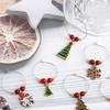 1/10PC Ring Holiday Cartoon Shap Creative Multi-element Delicate Cycle Christmas Zinc Alloy Cup Marker Drink Identifier Wine Glass Decoration