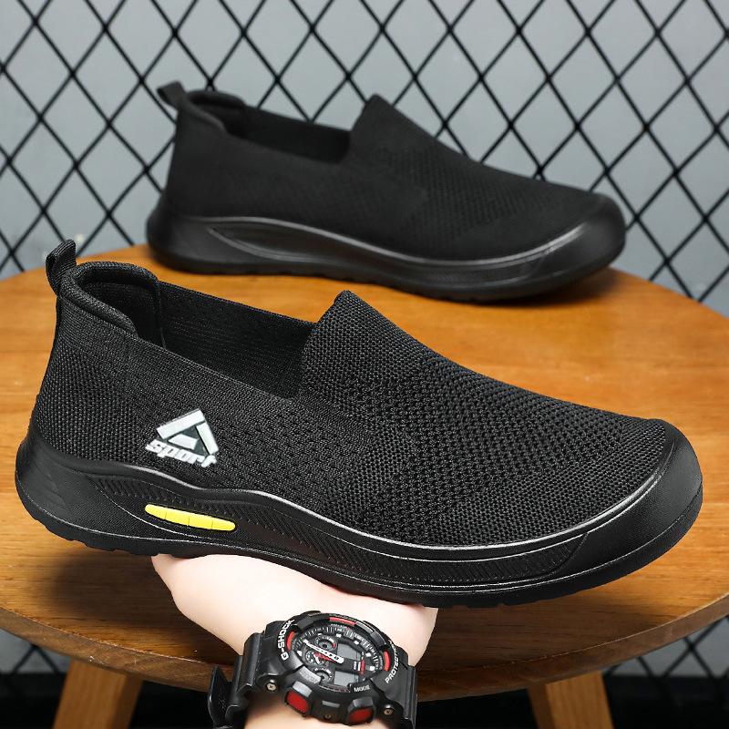 Herrenschuhe Neuer Stil Atmungsaktive und geruchshemmende Mesh-Schuhe Ein-Fuß-Slipper Weiche Sohle Herren Stoffschuhe Freizeitschuhe