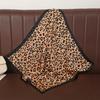  New Fashion Leopard Print Scarf for Women Lightweight 70x70cm Square Silk Scarves Elegant Animal Pattern Shawl Bandana