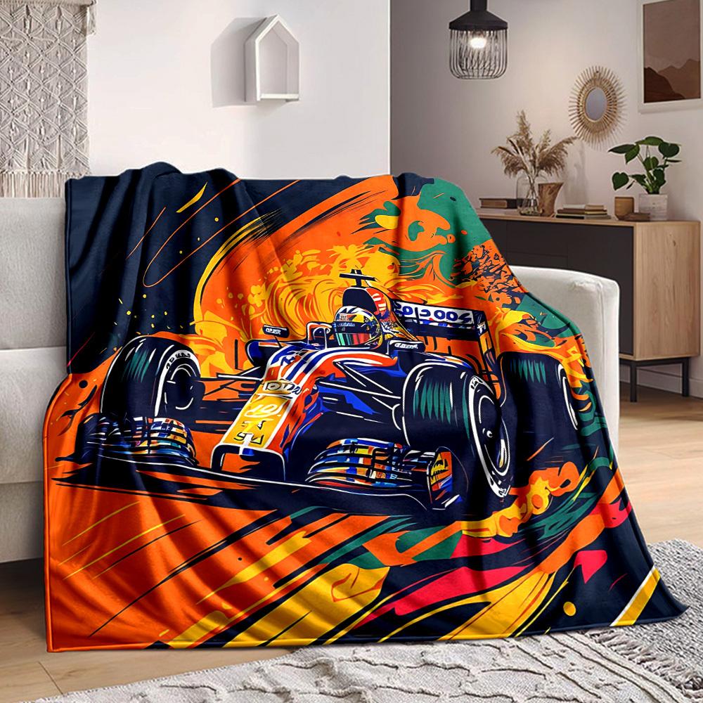 1pc Racing Speed Lightweight Flannel Blanket, Comfortable and Warm Blanket, for Office and Camping Sofa Bed, Livingroom163