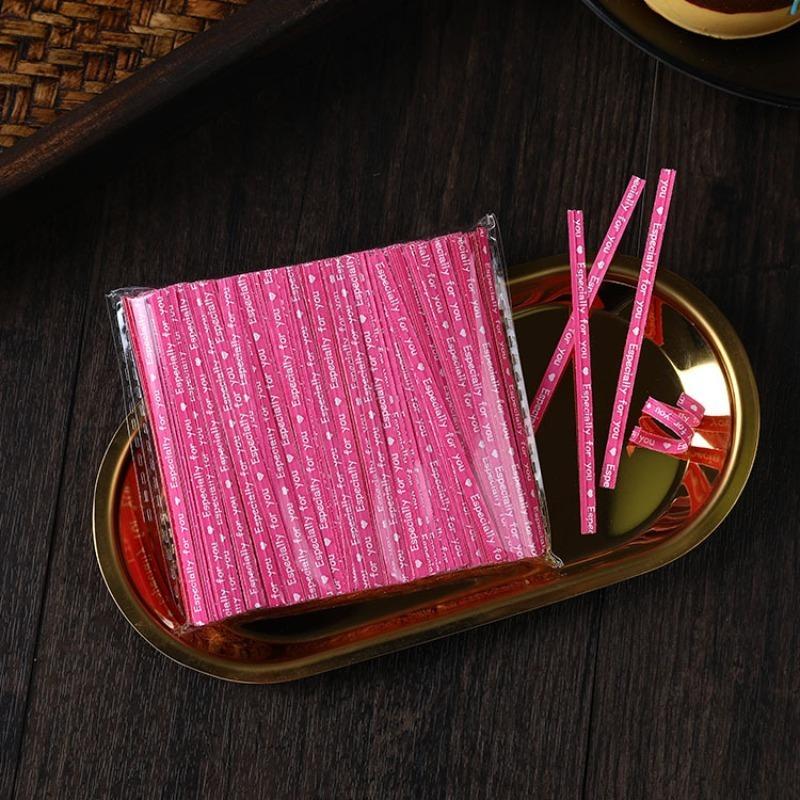 700Pcs Pack Colored Kraft Paper Twist Ties Silk Binding Rope for Baking Food Lollipop Packaging Sealing Decoration