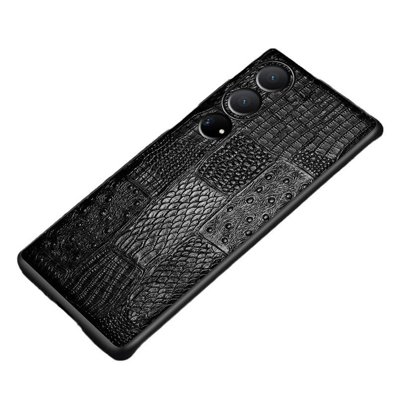 Genuine Leather Full Cover Case for Honor Play 40 - Cowhide Grain Protective Cover