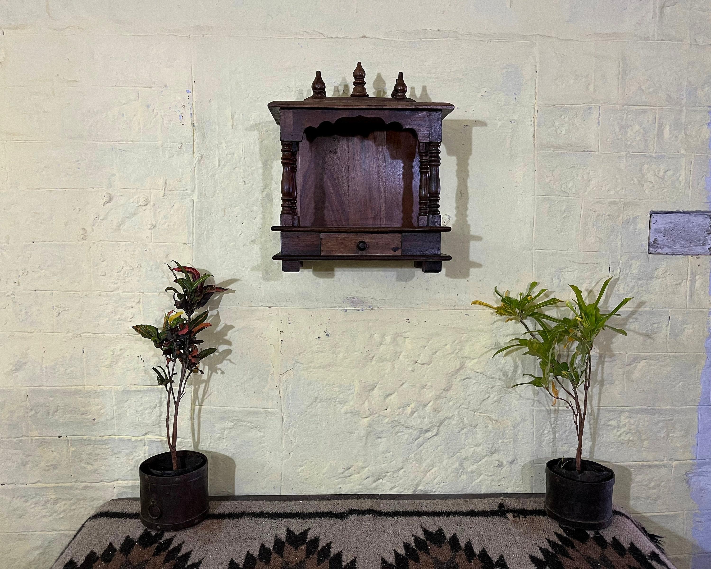 

Handmade Wooden Wall Hanging Mandir: Indian Pooja Ghar Temple разноцветный