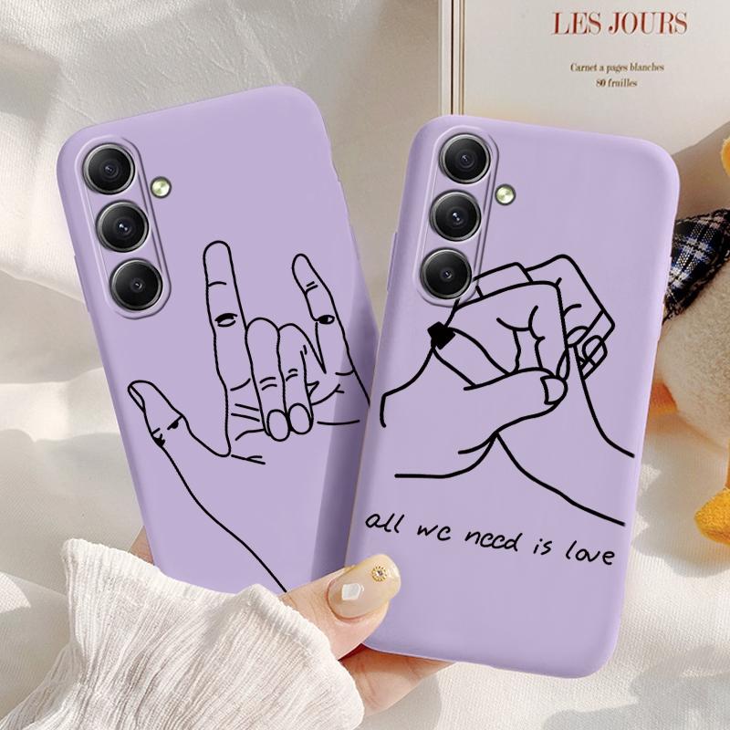 Hand Lines měkké silikonové pouzdro pro Xiaomi Redmi Note 13 Pro 13C Poco C65 Samsung A35 A55 M35 Huawei Honor 200 iPhone Ochranný kryt proti nárazu