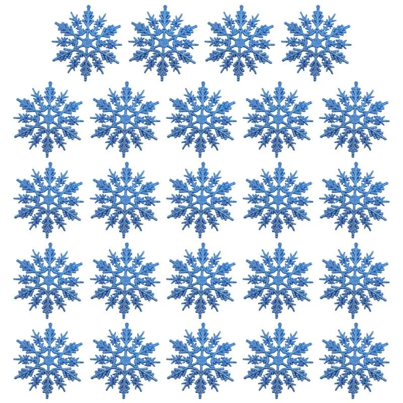 

Christmas Glitter Snowflake Pendant Pack of 24 Home Bedroom Living Room Decor