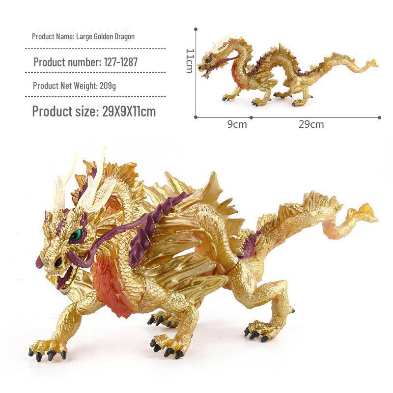 Warcraft Dragon Model Toy: Fire Rock & Stone Dragon, Movable Jaw, Dinosaur Ornament