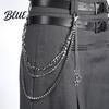 Metal Buckle Waist Belt Chain Titanium Steel Multi Layer Design
