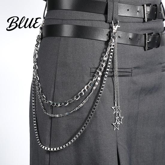 Metal Buckle Waist Belt Chain Titanium Steel Multi Layer Design