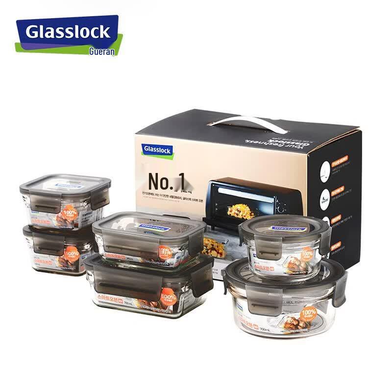 GLASSLOCK Hartglas Aufbewahrungsbehälter Set - 6 Stück
