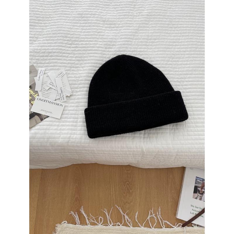 

Sheep Wool Solid Color Versatile Knitted Hat Warm Autumn and Winter Woolen Hat High Quality Small Face One Size