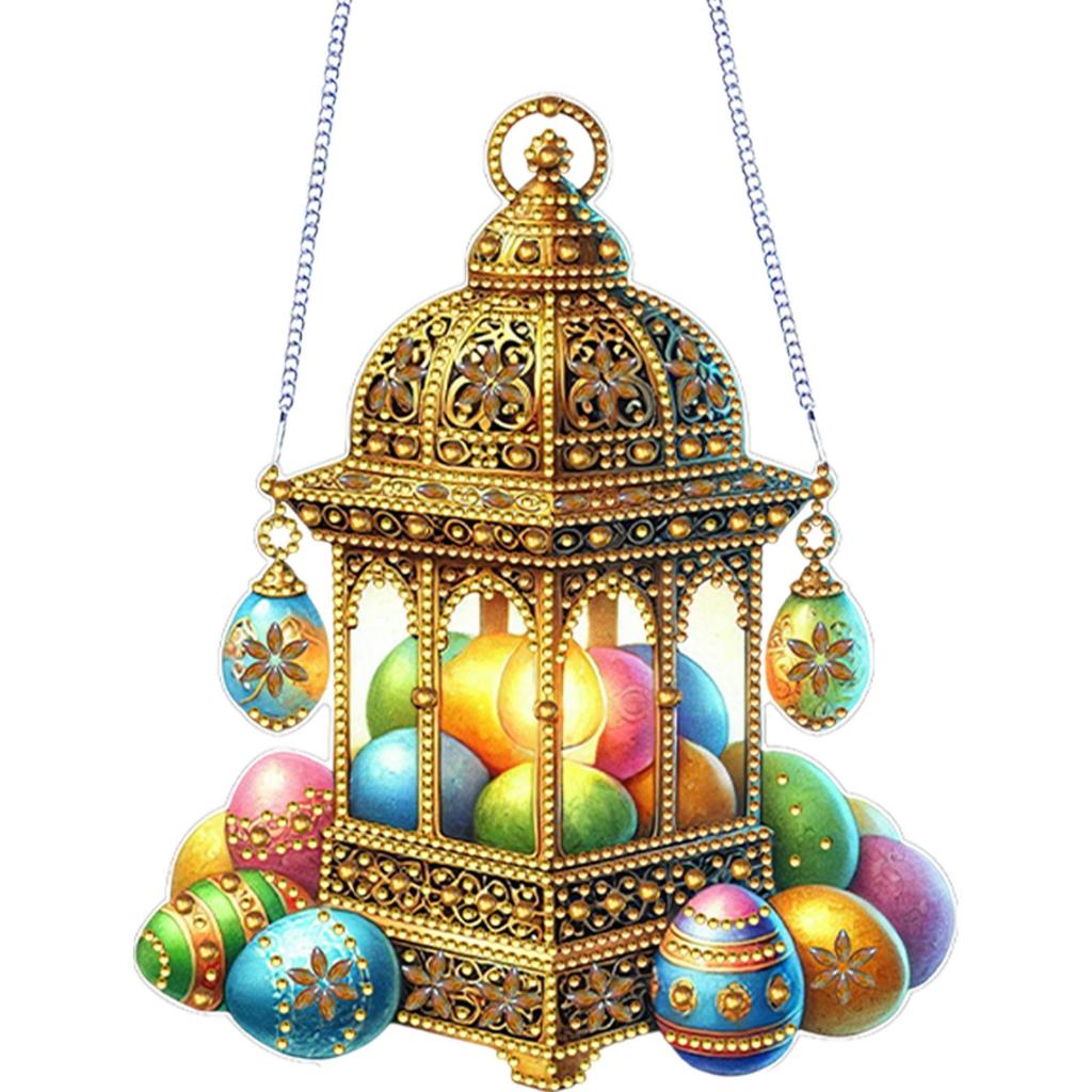 2D/Flat DIY Diamond Painting Set Diamond Painting Hanging Pendant Rhinestone Diamond Art Window Pendants for Garden Window Decor