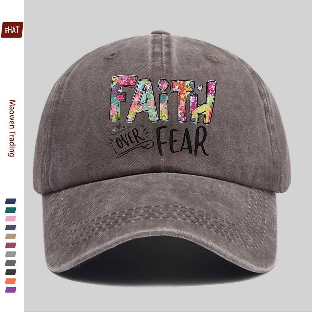 Pc FAITH FEAR Letter Print Baseball Cap Lightweight And Breathable Suitable for Spring Summer Design Sun Hat Travel Party