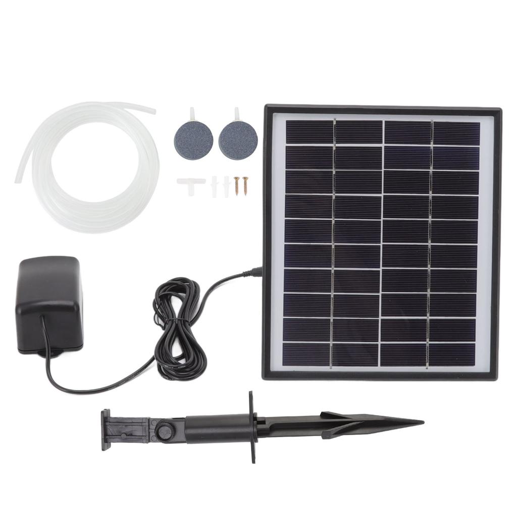 Solar Oxygen Pump 10V 6W Shockproof Small Lightweight Solar Water Air Pump for Fish Tanks Aquariums Swimming Pools