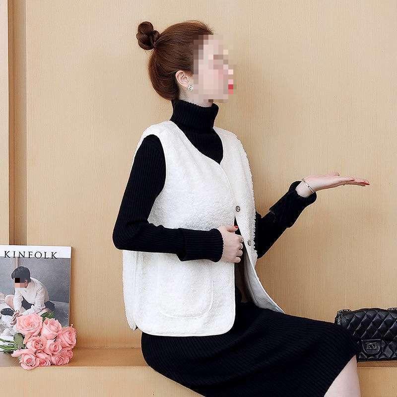 Trendy Women's Imitation Lambswool Vest Cardigan - New 2026 Spring/Autumn Sleeveless Outerwear
