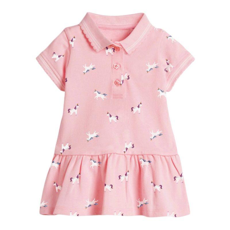 Little Maven Fashion Children Shirt Summer New Arrival Short Sleeve Children's Clothing Dress Knitting Girl Polo Dress
