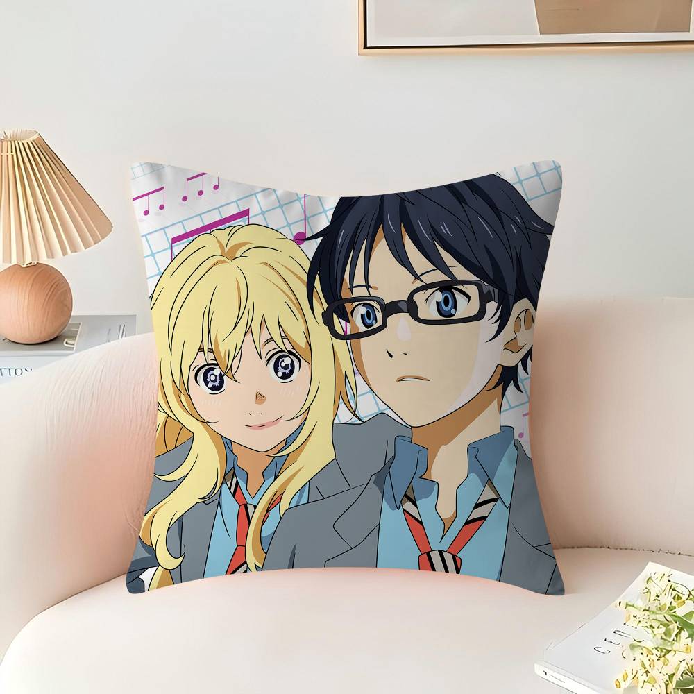 

Anime Y-Your Lie in April Pillow Cushion Cover Pillowcase Living Room Sofa Home Decor Customized 16x16Inch