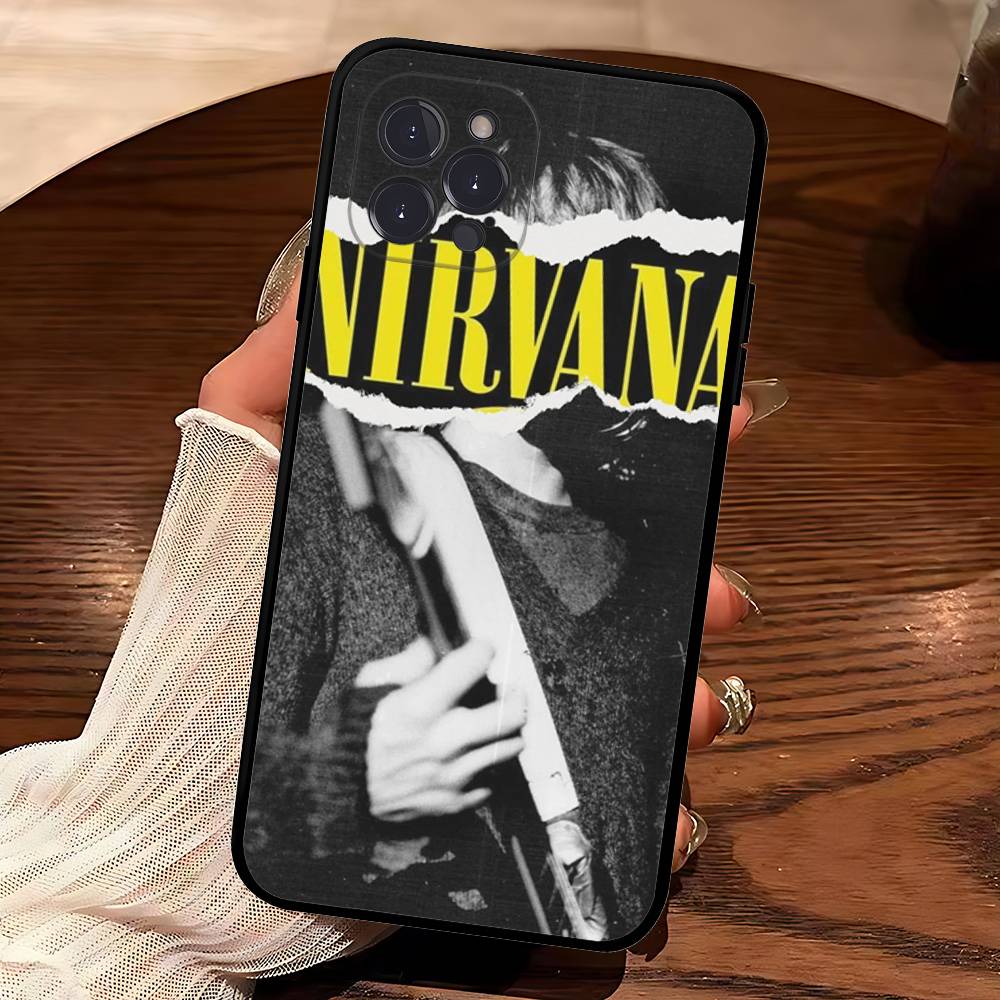 Grunge Band N-Nirvana For IPhone 17 16 15 14 13 12 11 Pro Max Plus Shockproof Black Soft Phone Cover