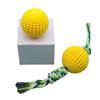 Dog Squeaky TPR Corn Ball: Bite-Resistant Pet Toy, Teeth Cleaner, Grinding Stick with Rope for Self-Entertaining Stress Relief.