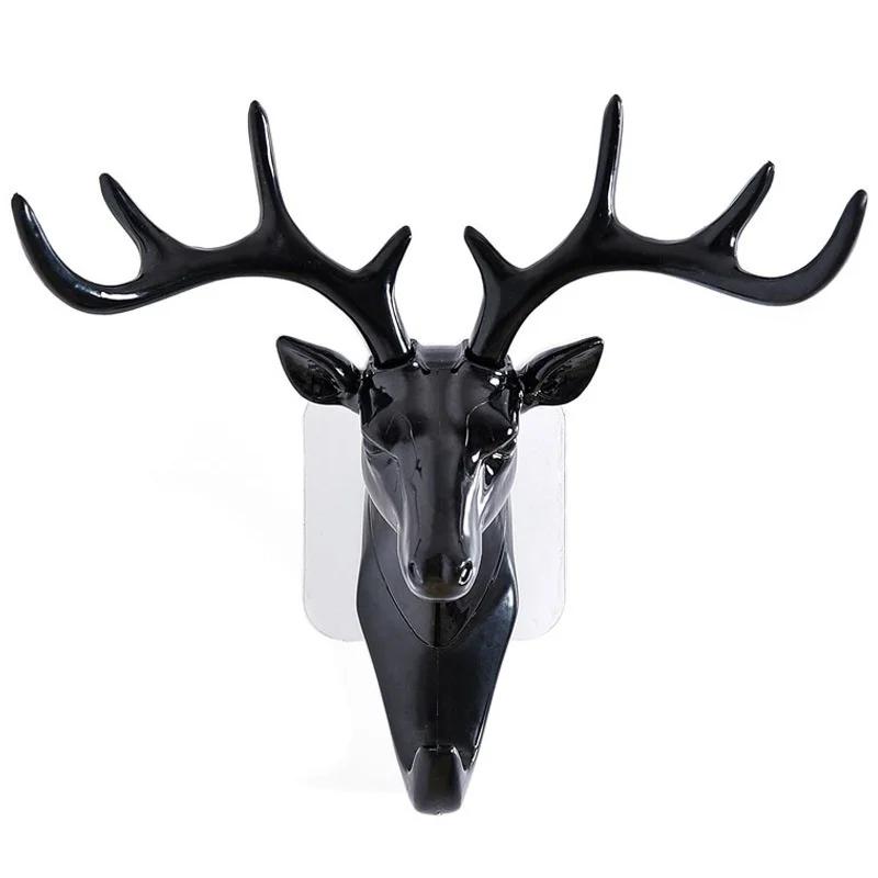 New Hook Deer Horn Shaped Hanger Storage Adhesive Rack for Wall Decoration Vintage with Hooks for Hanging Clothes Hat Scarf Key