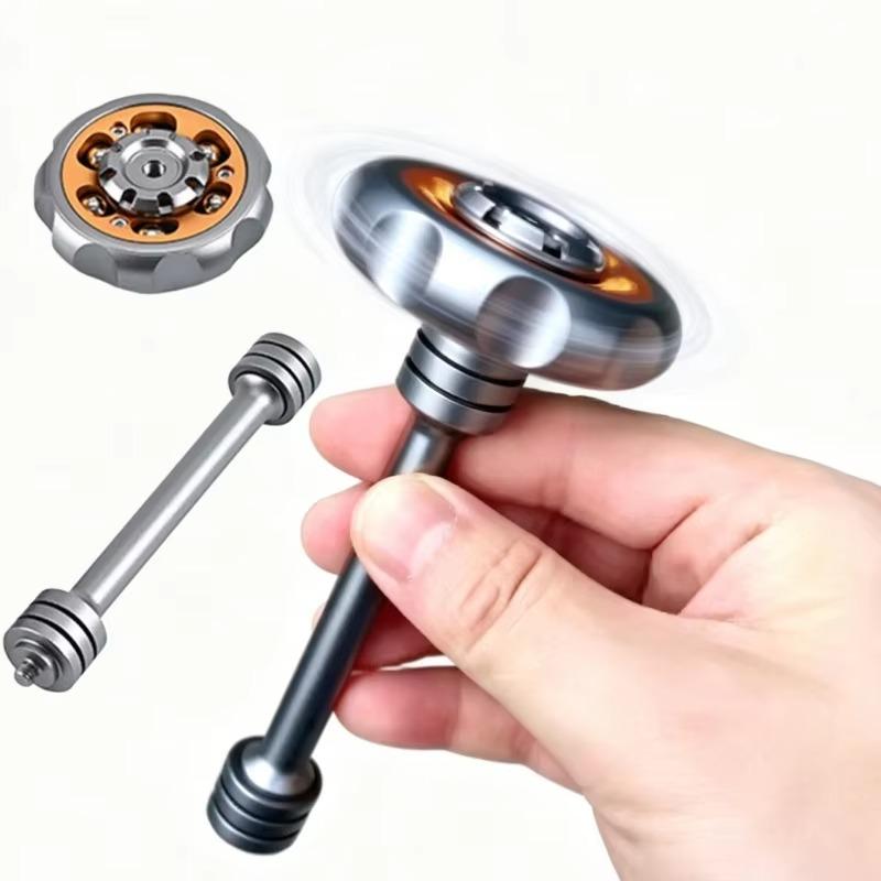 Metal EDC Fidget Turntable Toy With Handle Precision Rotating Gadget Anxiety Stress Relief Focus Training Gift For Adults
