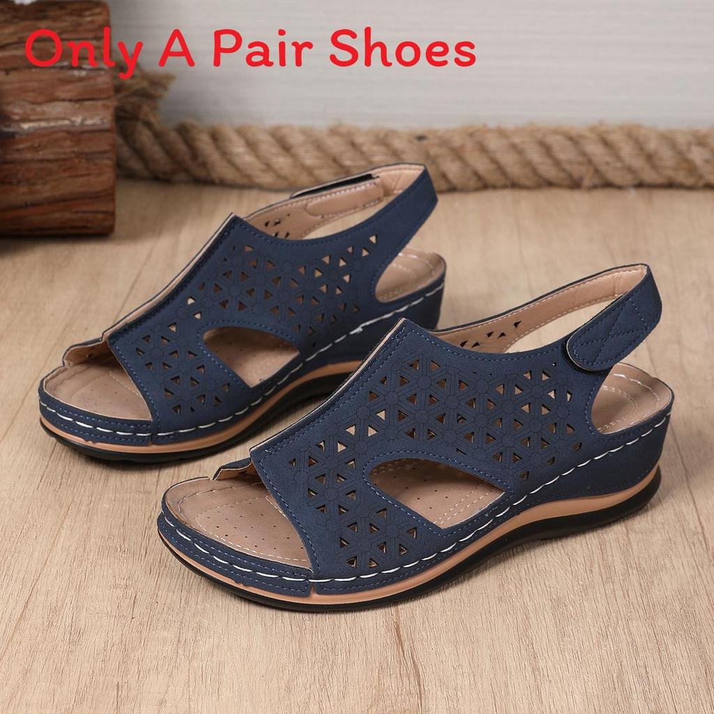 Summer Hollow Out Sandals For Women With Magic Tape Closure And Rubber Sole