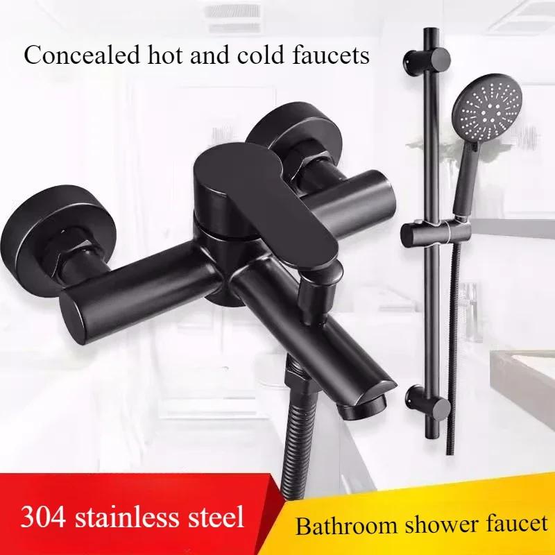Faucet Shower Set Multi-function Mixing Valve Hidden Hot and Cold Bathroom Faucet 304 Stainless Steel Bathtub Faucet