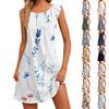 Women's Casual Round Neck Flying Sleeve Floral Print Dress