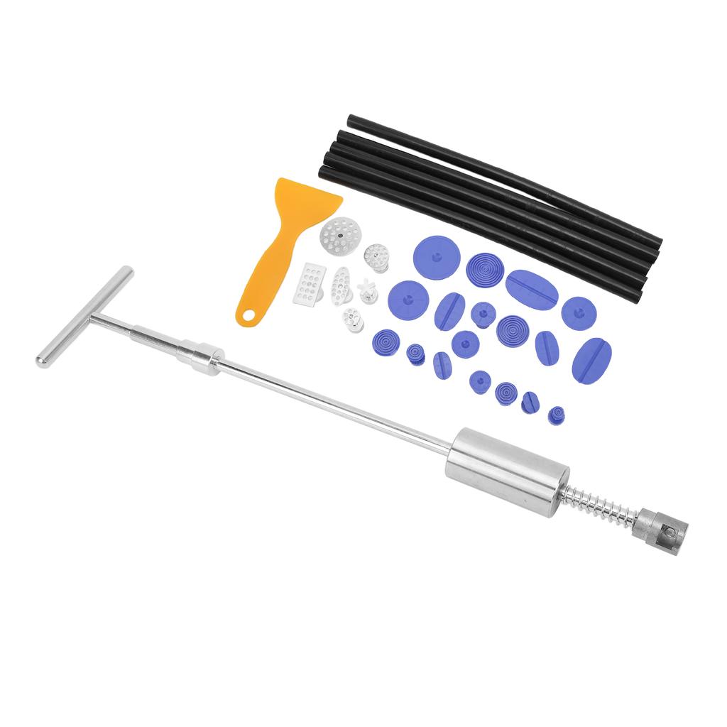 33pcs set Paintless Dent Removal Puller T Bar with Pulling Tabs Scraper for Auto Car Body Damage Repair