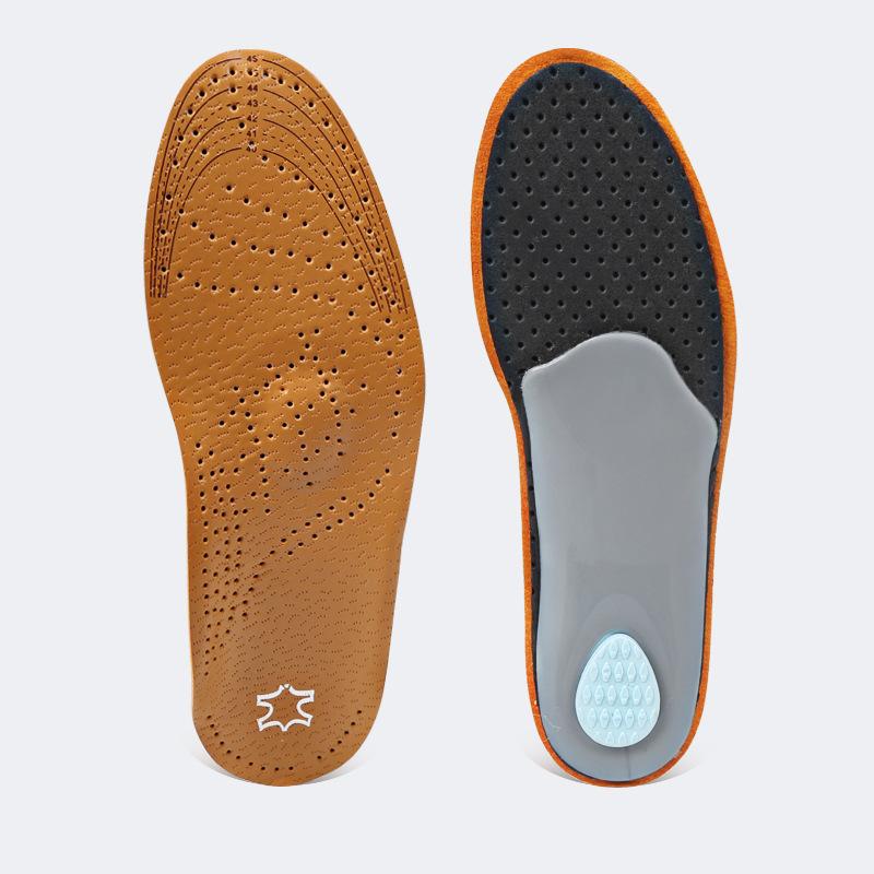 

Leather Arch Full Pad Flat Foot Arch Support Orthopedic Pad Foot Vulus XO Leg Soft Shock Absorbing Insole L (40 -46 yards) коричневий