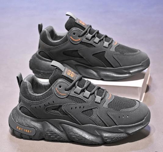 New breathable men's shoes spring autumn versatile men's shoes with insole height increase  anti-slip sports shoes H185