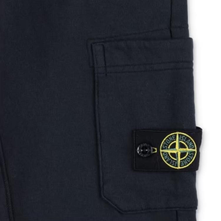 Stone Island Kids Solid Color Elastic Cuff Casual Mid-Length Sports Pants Kids bottoms Navy-Blue 811661520-V0020