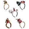 Plush Christmas Themed Headband Festival Props Hairhoop Family Gathering Headwear Holiday Celebration Party Headpiece