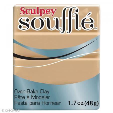 Pâte à modeler polymère à cuire Sculpey Soufflé - Marron Latte - N° 6301 - 48 g