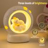 USB Rechargeable Sleeping Cat Night Light - 3 Levels of Brightness, Touch Control, Removable Base, LED Desk Lamp for Bedroom and Living Room Decor