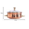 Steel Copper Handi with Brass Handle & Glass Lid No. 3, Serveware Casserole with Handle (Volume - 700 ml)