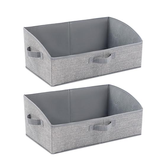 1/2 Stück Aufbewahrungskörbe, große Kapazität, leicht zugänglich, faltbare Kleiderbehälter, Box, Trapez-Schrank-Organizer-Behälter mit Griffen