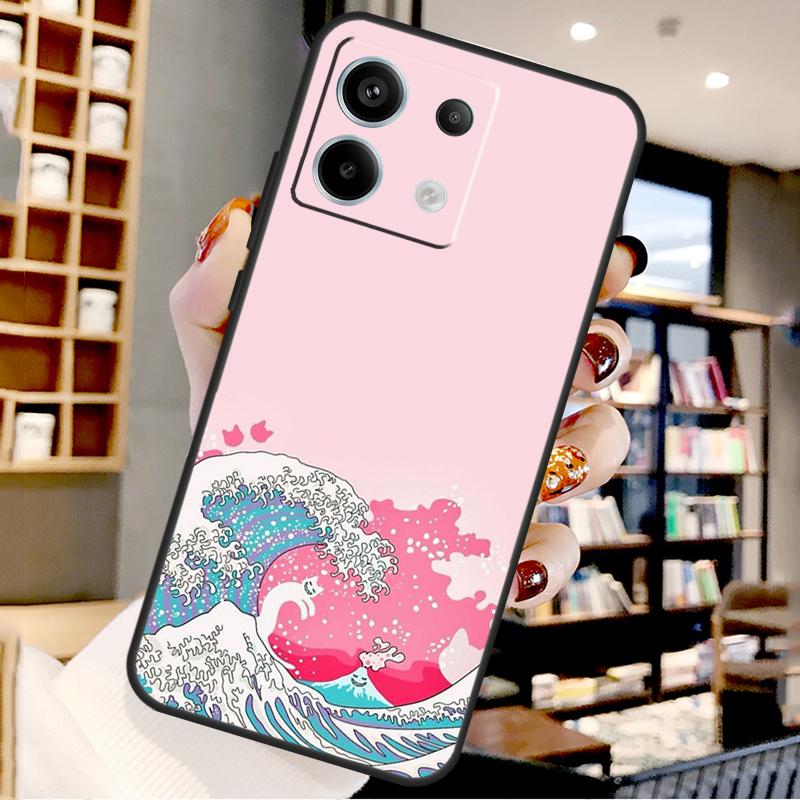 Japanese Wave Anime Dragon For Xiaomi Redmi Note 13 Pro 9 10 11 12 14 15 Pro Plus Case For Redmi 15 12C 13C 14C 10C 15C