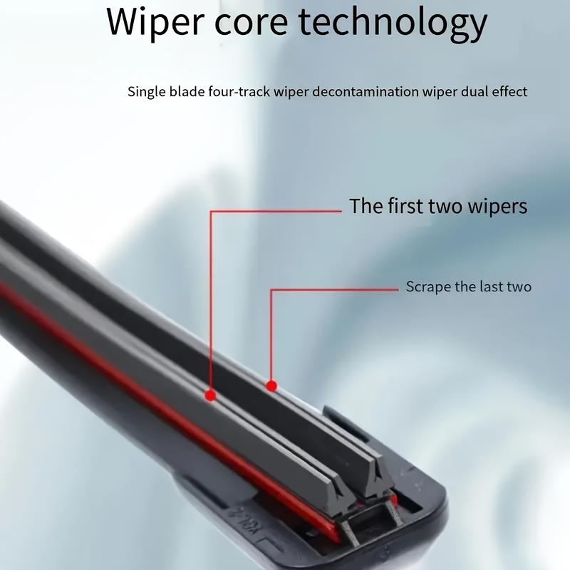 Quiet and Durable 4-layer Wiper Blades 4 Rubber Strips, Windshield Wiper for All Cars