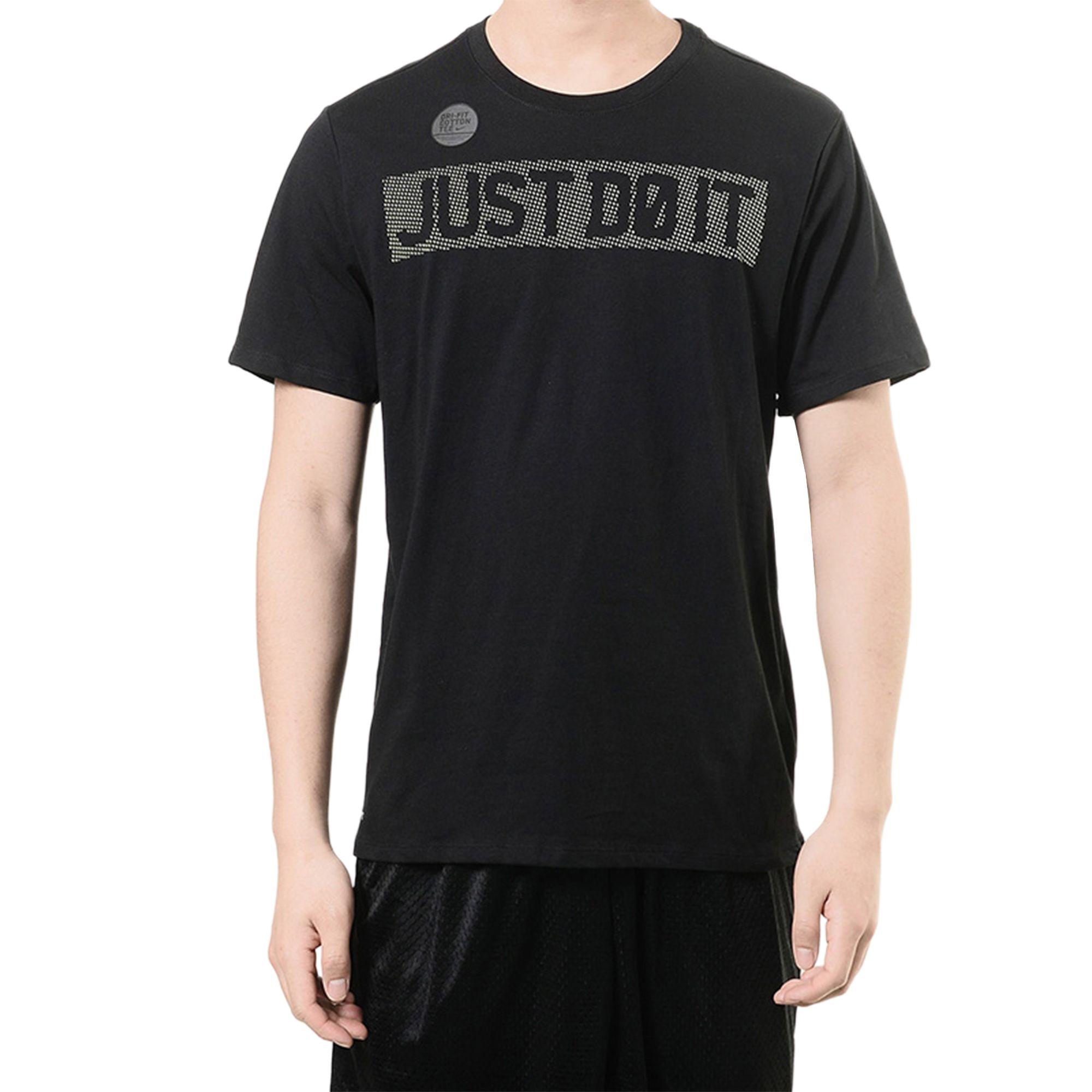 Nike T Shirts Men s Black Crew Neck Moderate AA4368-010 S