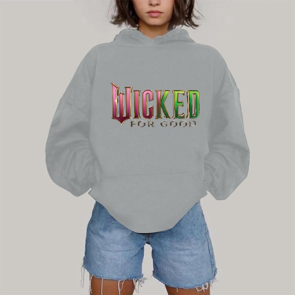 Damen Modisches Lässiges Kapuzen-Langarm-Sweatshirt mit Aufdruck